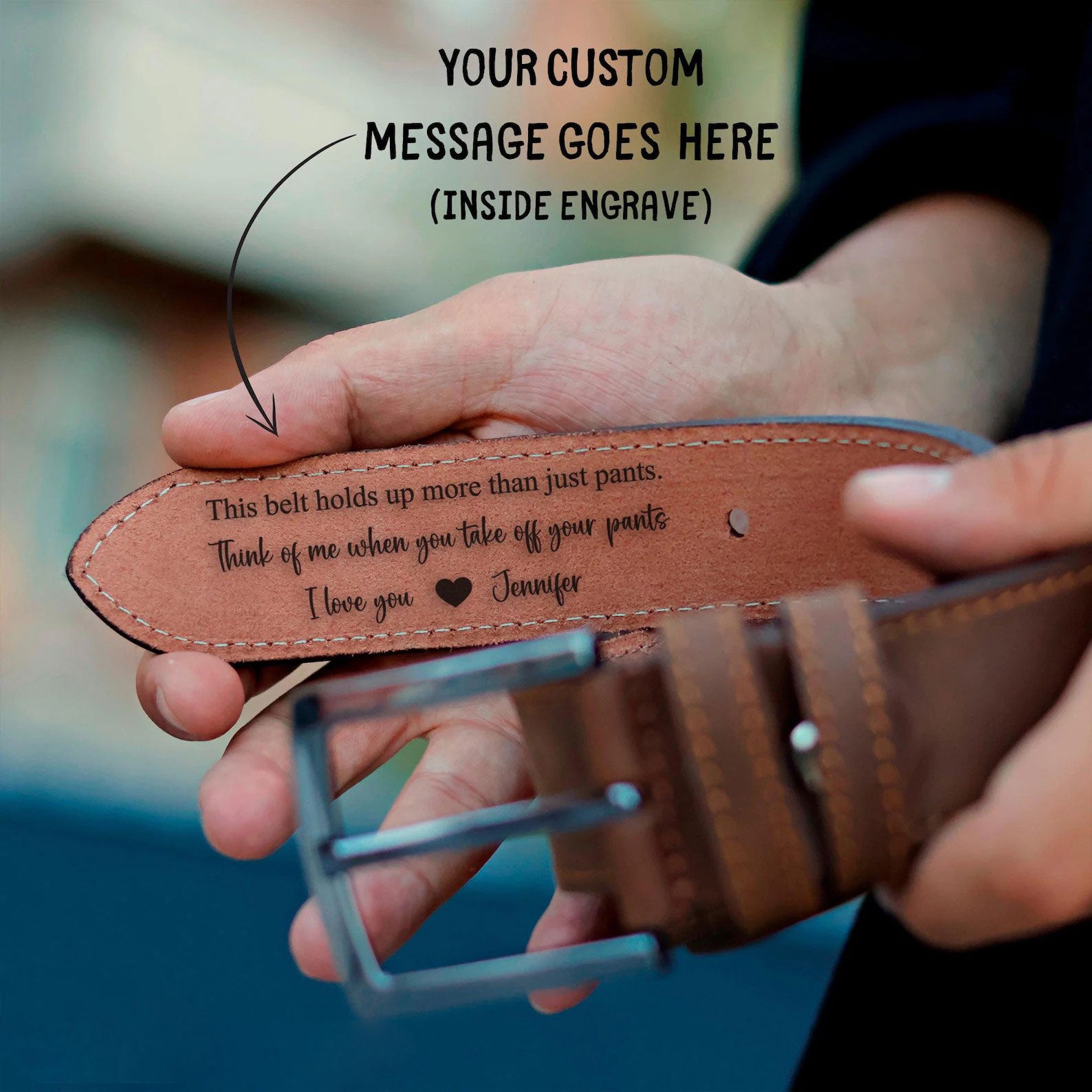 Personalized Leather Belt for Anniversary, Gift for him - giftyourways