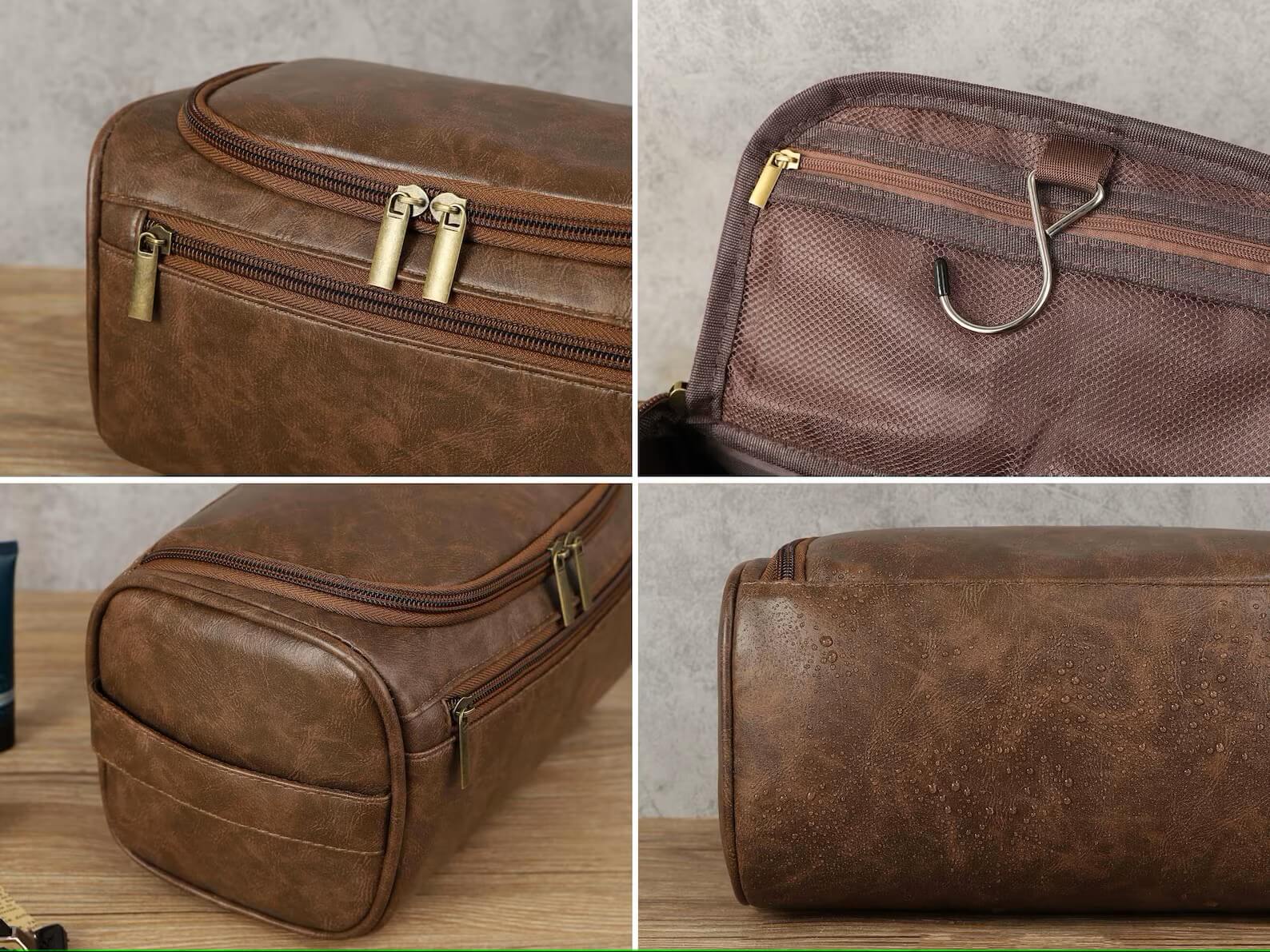 Personalized Men's Leather Toiletry Bag - Ideal for Travel, Weddings, or Daily Use - giftyourways