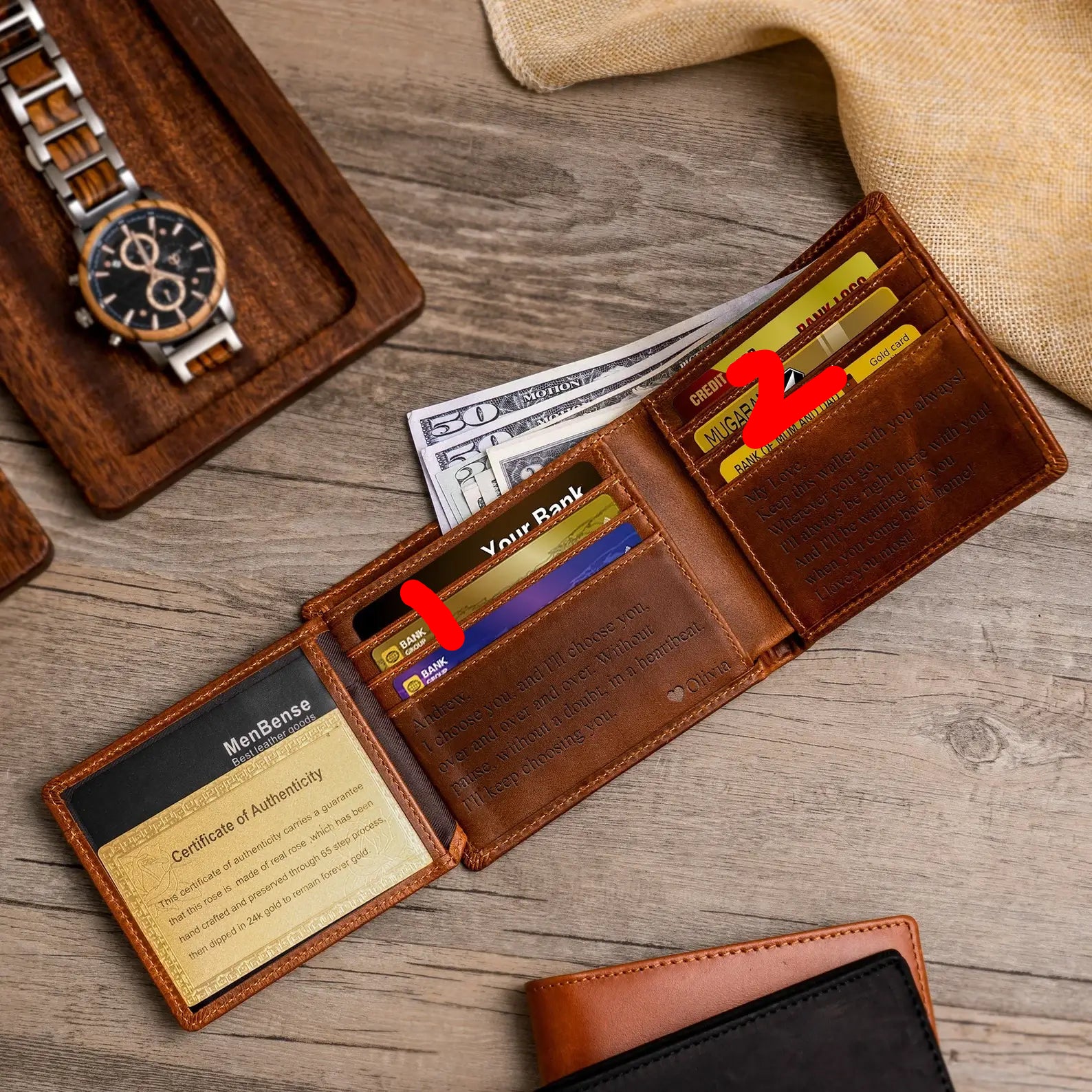 Personalized Men's Leather Wallet – Custom Engraved Bifold Wallet,  Perfect Gift for Him - giftyourways