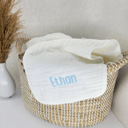 Personalized Muslin Burp Cloths – Soft, Absorbent, and Custom Embroidered - giftyourways