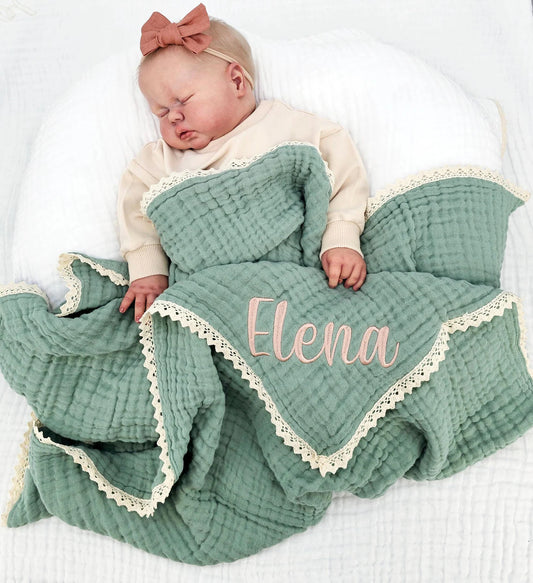 Personalized Name Blanket, Custom Newborn Swaddle, Baby Shower Gift, Keepsake Blanket for Baby - giftyourways