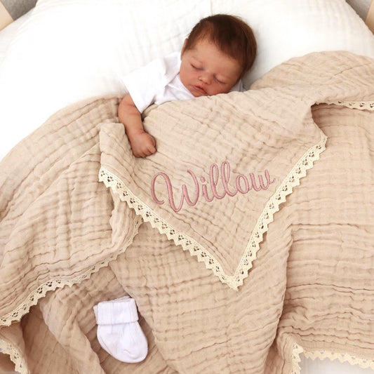 Personalized Name Blanket, Custom Newborn Swaddle, Baby Shower Gift, Keepsake Blanket for Baby - giftyourways