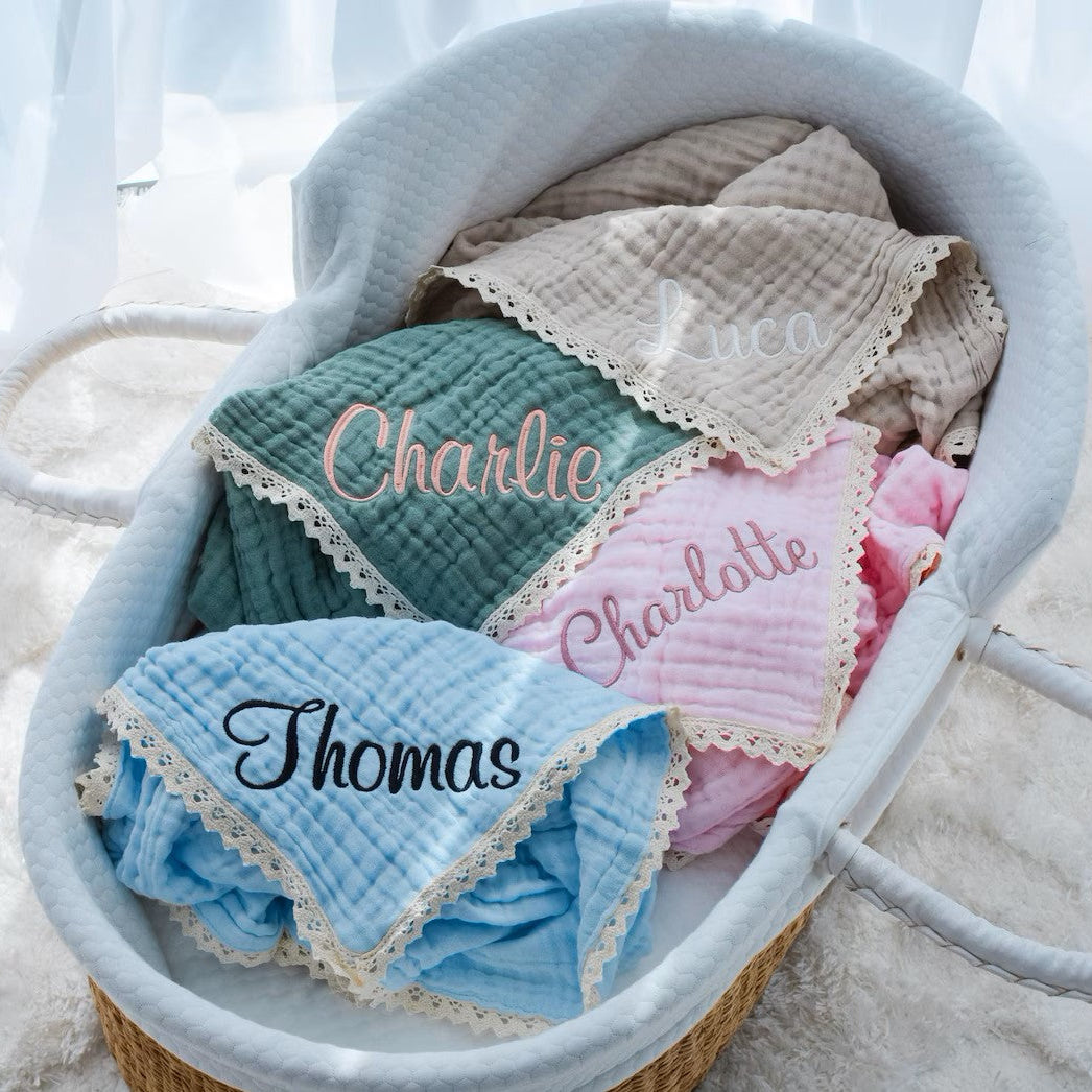 Personalized Name Blanket, Custom Newborn Swaddle, Baby Shower Gift, Keepsake Blanket for Baby - giftyourways
