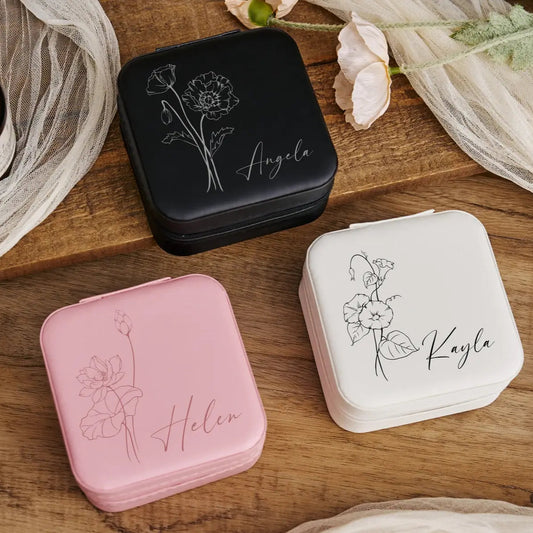 Personalized Travel Jewelry Box – Perfect Gift for Bridesmaids & Best Friends - giftyourways