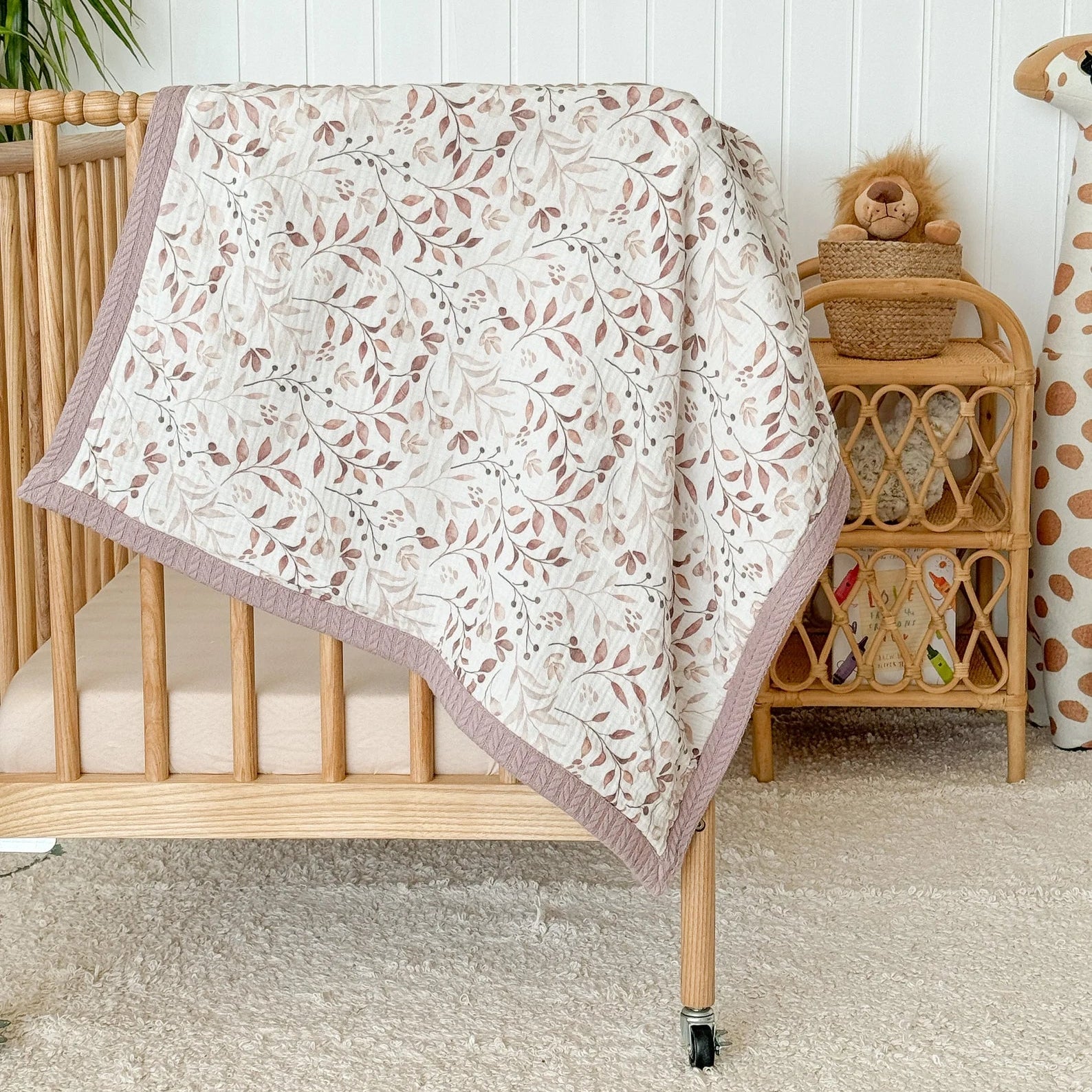Personalized Waffle Baby Blanket – Organic Cotton Muslin Swaddle for Newborns and Toddlers - giftyourways