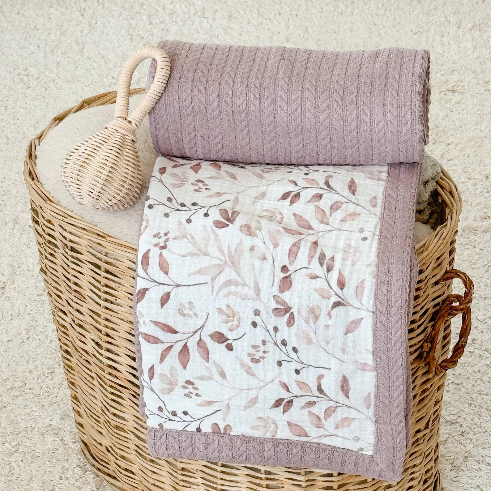 Personalized Waffle Baby Blanket – Organic Cotton Muslin Swaddle for Newborns and Toddlers - giftyourways