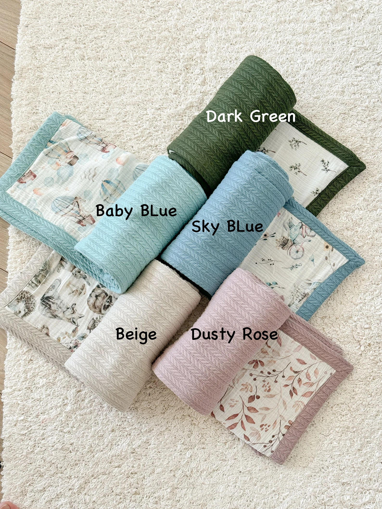 Personalized Waffle Baby Blanket – Organic Cotton Muslin Swaddle for Newborns and Toddlers - giftyourways