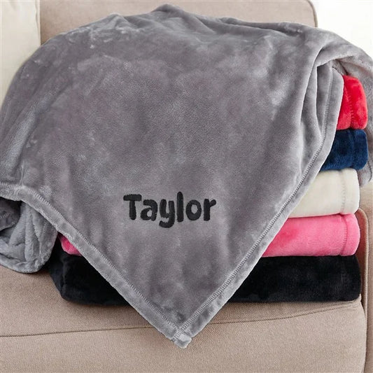 Personalized Yours Name Blanket - Grey - giftyourways