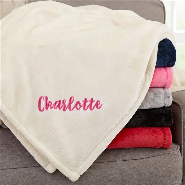 Personalized Yours Name Blanket - Grey - giftyourways