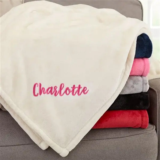 Personalized  Yours Name Blanket - Navy Blue - giftyourways