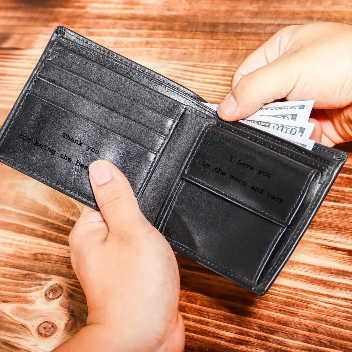 Personalized wallet for Men- Perfect Gift for husband, Anniversary gift, Father’s Day gift - giftyourways