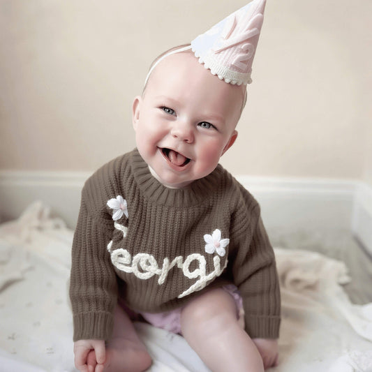 Personalized Baby Name Sweater – Dark & Classic Embroidered Gift-1