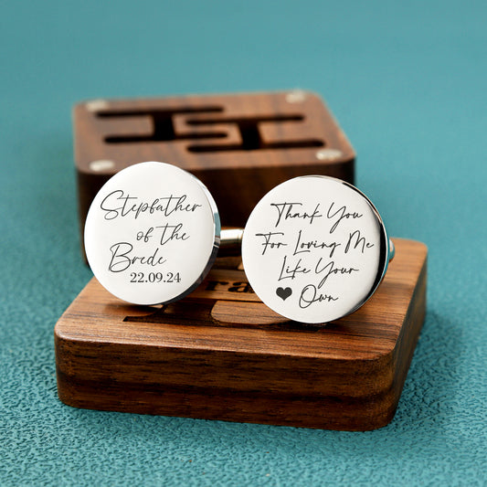 Stepfather of the Bride - Stepfather's Gift Cufflinks with Box - giftyourways